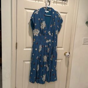 Floral Blue Midi Dress